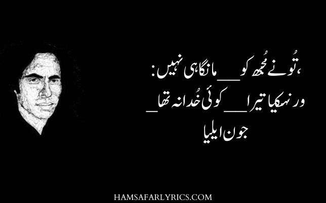 John Elia Sad Poetry 2 Lines