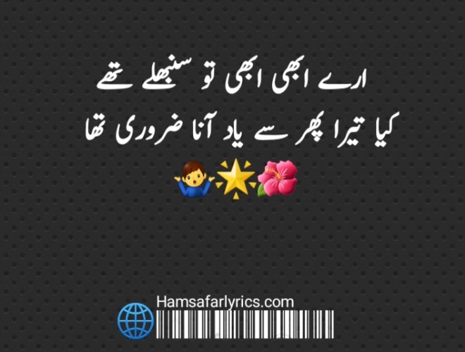 yaad poetry in urdu Arey abhi abhi to sambhle thay...